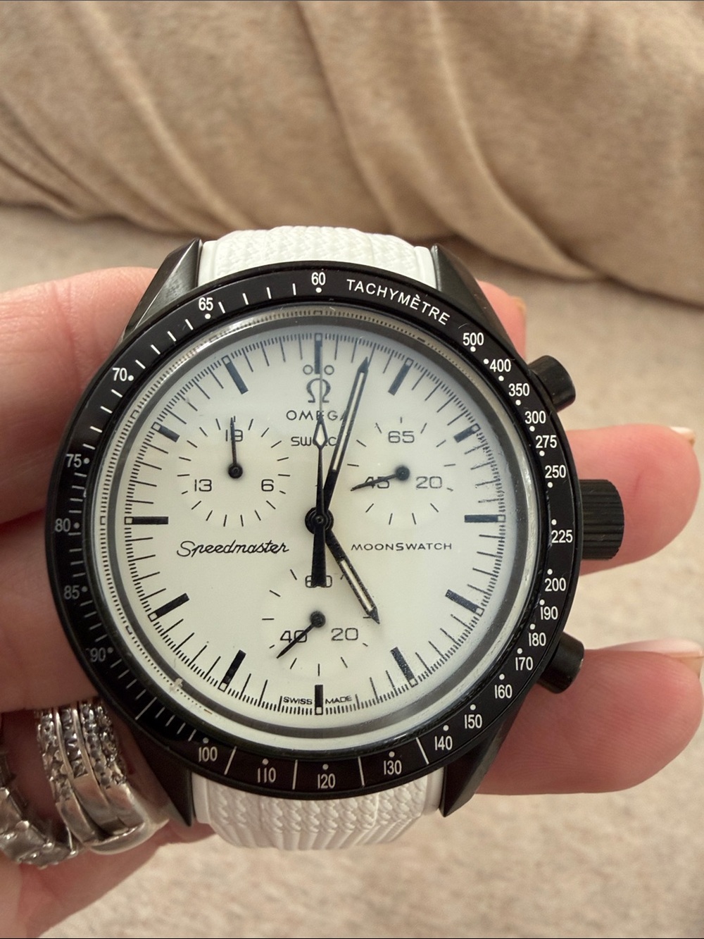 Omega / Swatch Speedmaster MoonSwatch 1965 Mod in Black stainless case